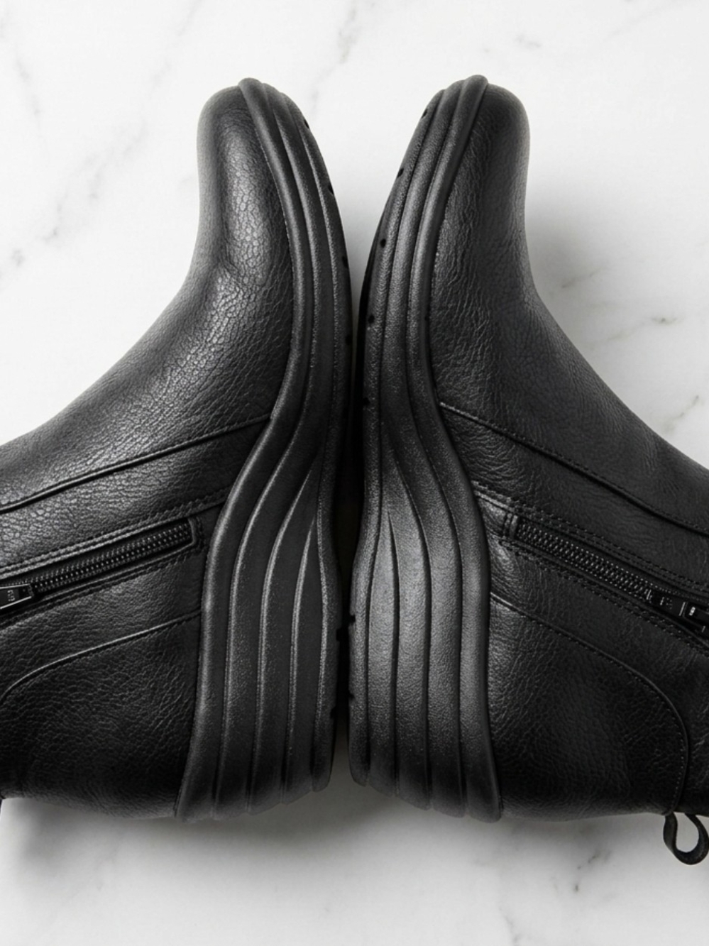 Women Black Zip-Detail Casual Comfort Shoes